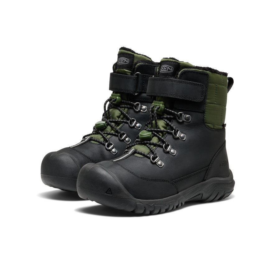 Big Kids' Kanibou Waterproof Winter Boot | Black/Bronze Green - Image 2