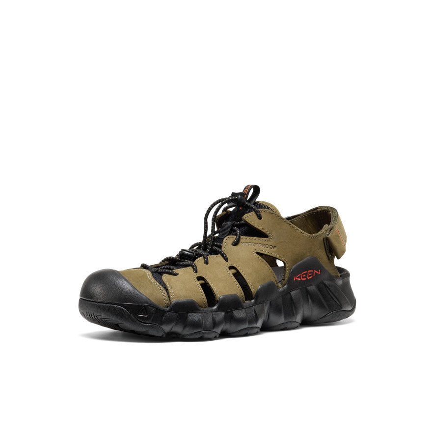 Men's Hyperport Fisherman Leather Sandal | Dark Olive/Black - Image 3