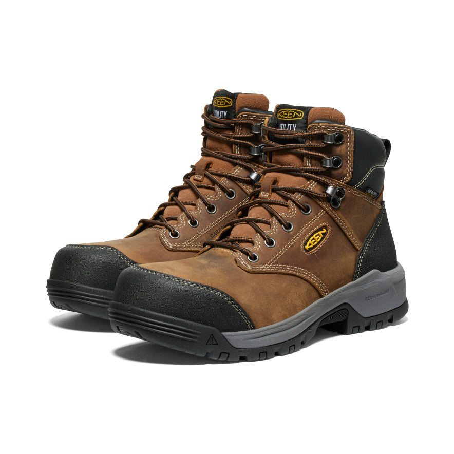 Men's Evanston 6 Waterproof Boot (Carbon Toe) | Bison/Black - Image 2